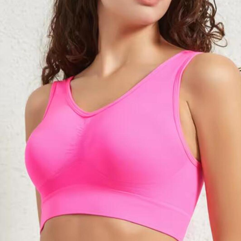 New Women's S-5XL Seamless Bra Push-Up Sports Bra Non-wire Crop Tops Solid Color Sexy Lingerie No Pads Breathable Female Brassiere