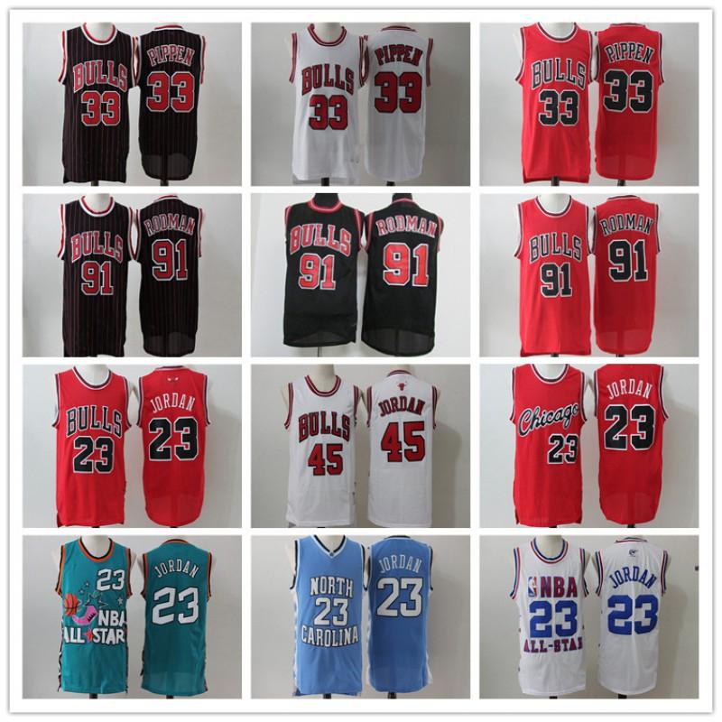 Vintage Embroidered Chicago Bulls Basketball Jersey Scottie Pippen Rodman Michael Jordan 23 33 91