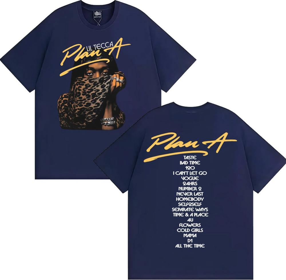 Rapper Lil Tecca Plan A Album Tour Graphic T Shirts Unisexs Women Clothing Fashion Trend Cool Tshirt Casual Cozy T Shirt Tops