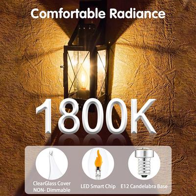 Лампочки с мерцающим пламенем E12/E14/E27 Светодиодные лампочки с мерцающим пламенем для декорации Более реалистичный эффект огня Цоколь канделябра