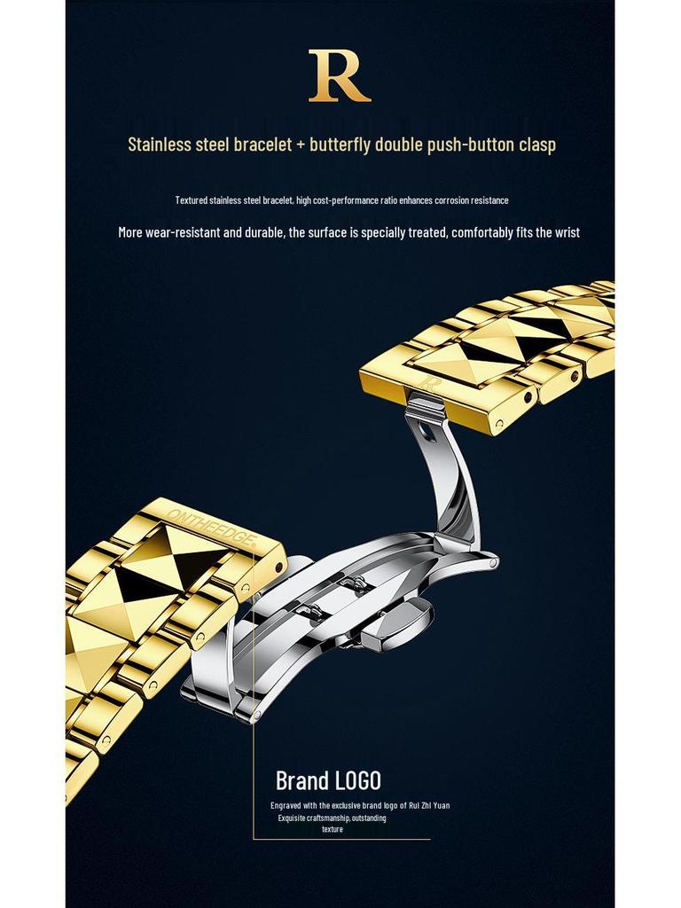 Мужские кварцевые водонепроницаемые светящиеся наручные часы с браслетом из стали, лидер продаж