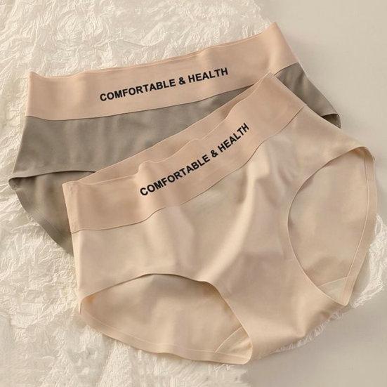 Lady Underpants High Elasticity Mid Waist Seamless Letter Print Tummy Control Butt-lifted Anti-septic Breathable Women Underpants