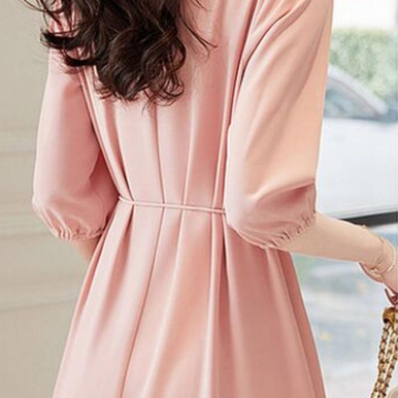 Shop Women Chiffon Frill 5 Sleeve Midi Long Dress Wdm Wdr Kss9722