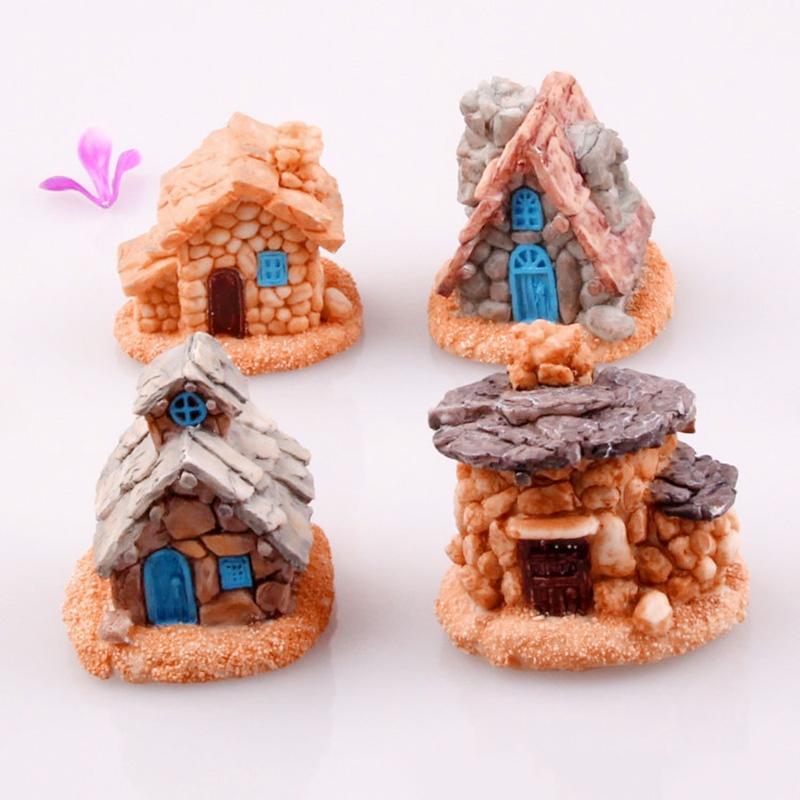 Творчество DIY суккулентные растения горшечная культура Microlandschaft сказочный замок каменный дом украшения