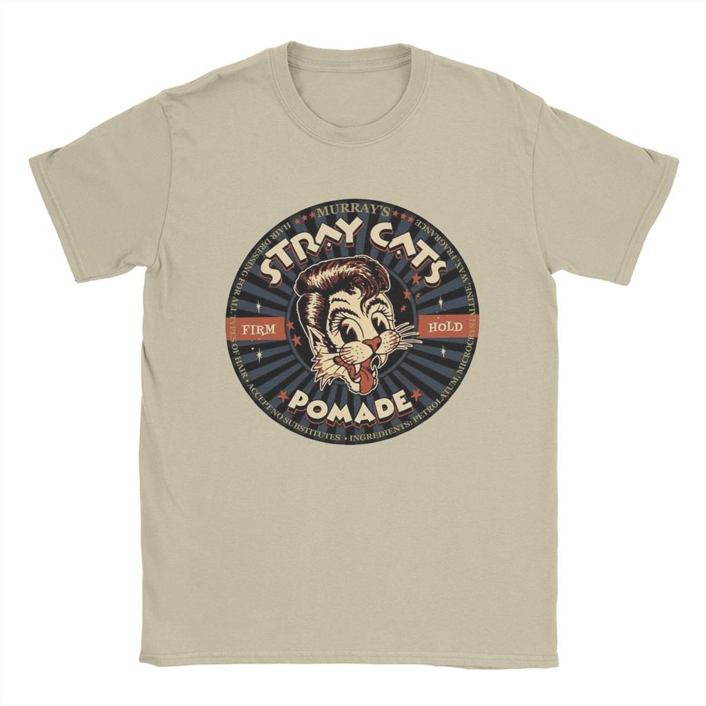 Мужская футболка Stray Cats Band, топы из чистого хлопка, винтажные футболки с коротким рукавом и круглым вырезом, футболки больших размеров