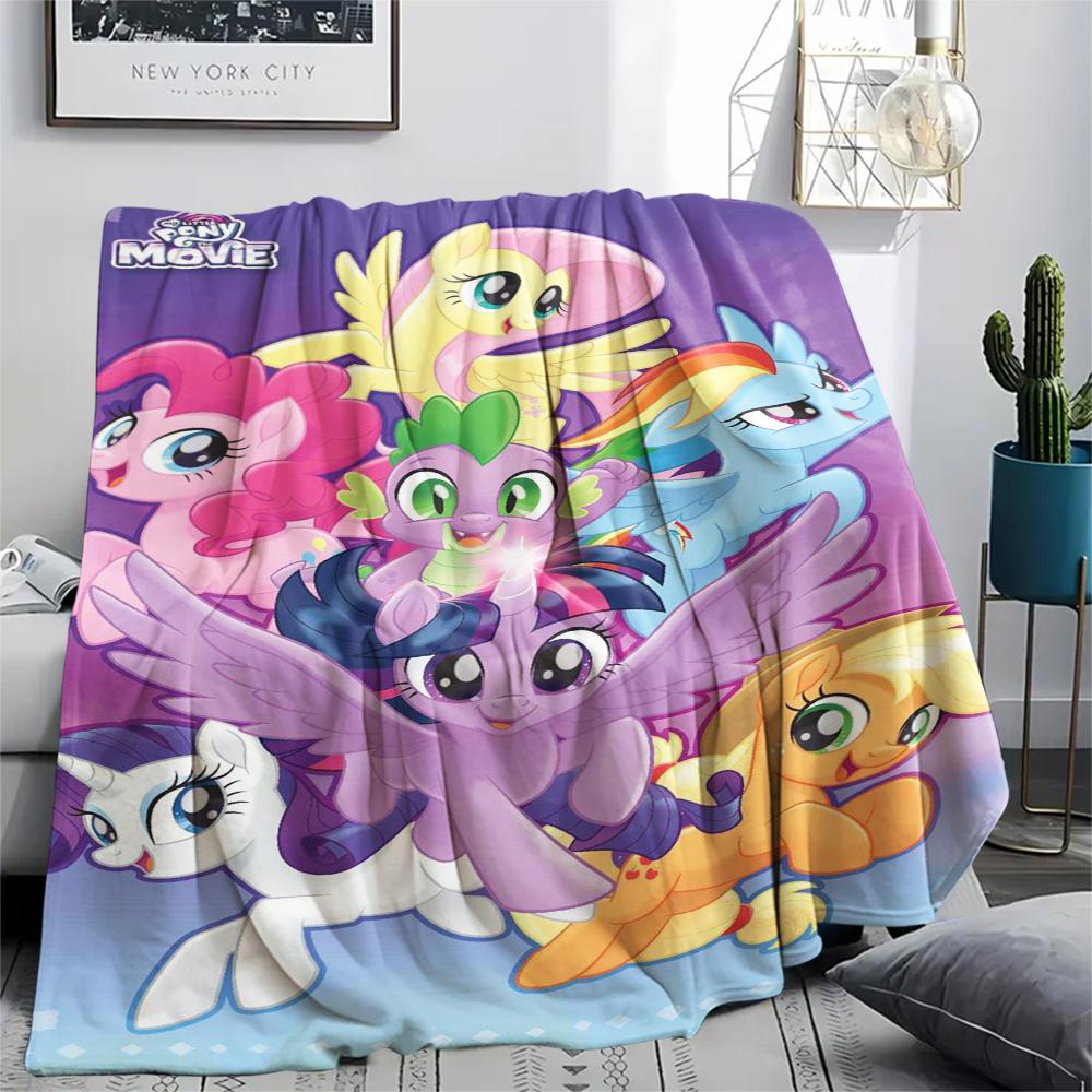 1 шт. Фланелевое одеяло с принтом My Little Pony, Высокое качество, Удобное для всех сезонов, Домашний декор, Тепло и комфорт, Идеально для подарков
