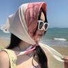 Французский высококачественный маленький квадратный платок женский летний осенний шейный головной платок пляжный приморский фото солнцезащитный шелковый платок повязка на голову топ-труба
