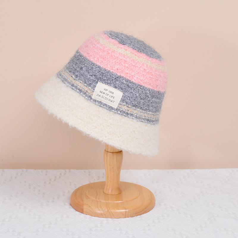 Осенне-зимняя вязаная шапка рыбака из пряжи Sweet Dopamine, шапки-басины в стиле ретро, универсальная женская шапка