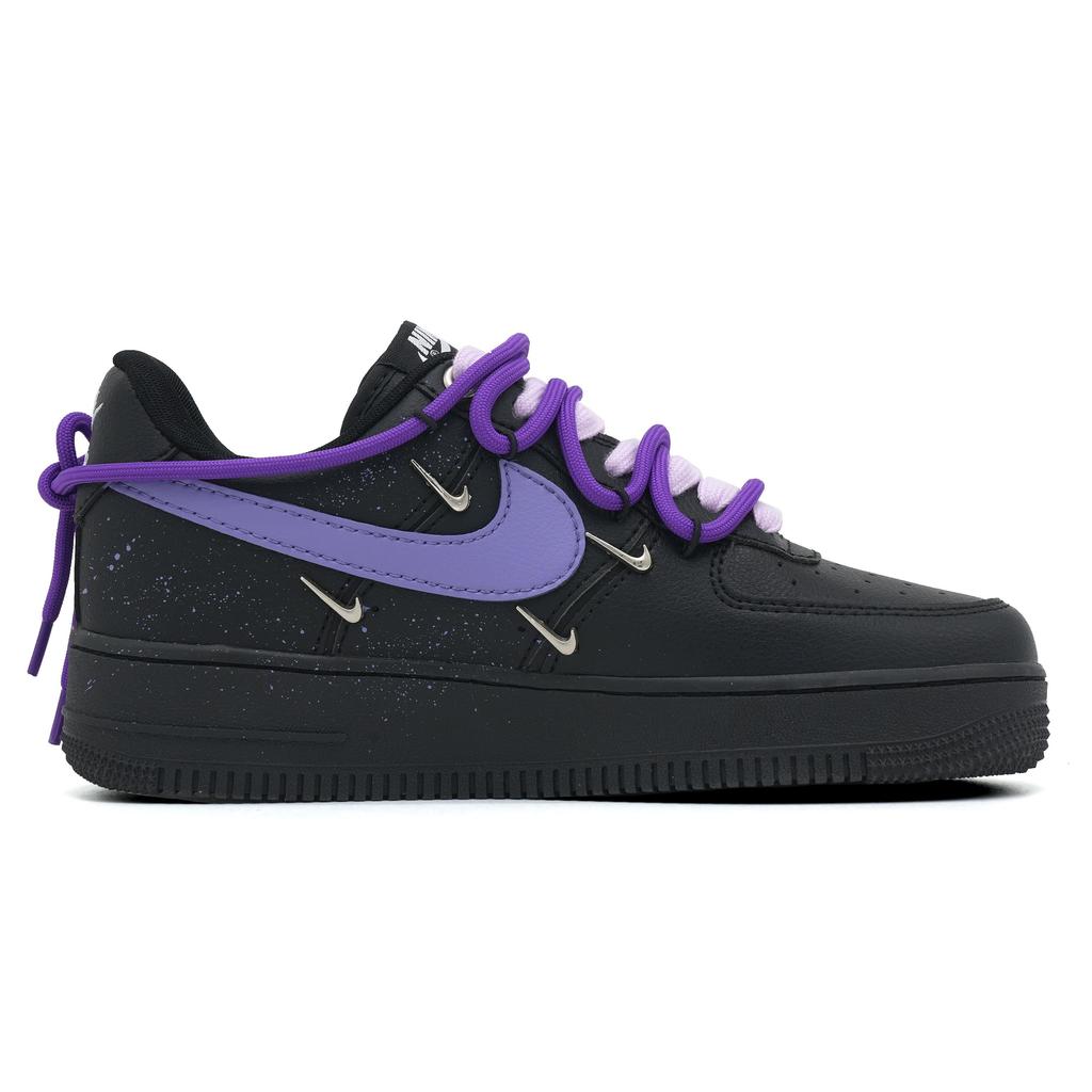 Nike Air Force 1 Розмарин Амортизация Легкие Нескользящие Низкие Скейтбордические Кроссовки Женские Черно-Фиолетовые HQ1180-001(Команда1690-)
