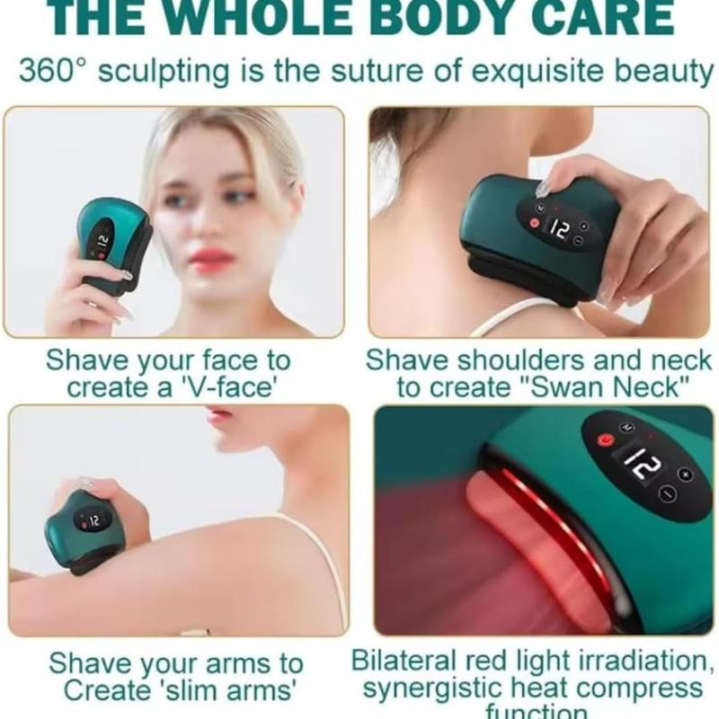 Скребок для ног Thermaedge, Скребок для мышц с подогревом красным светом Thermaedge, Устройство 3-в-1 для гуа ша, Инструменты для массажа фасций для ног, икр, шеи, плеч и спины