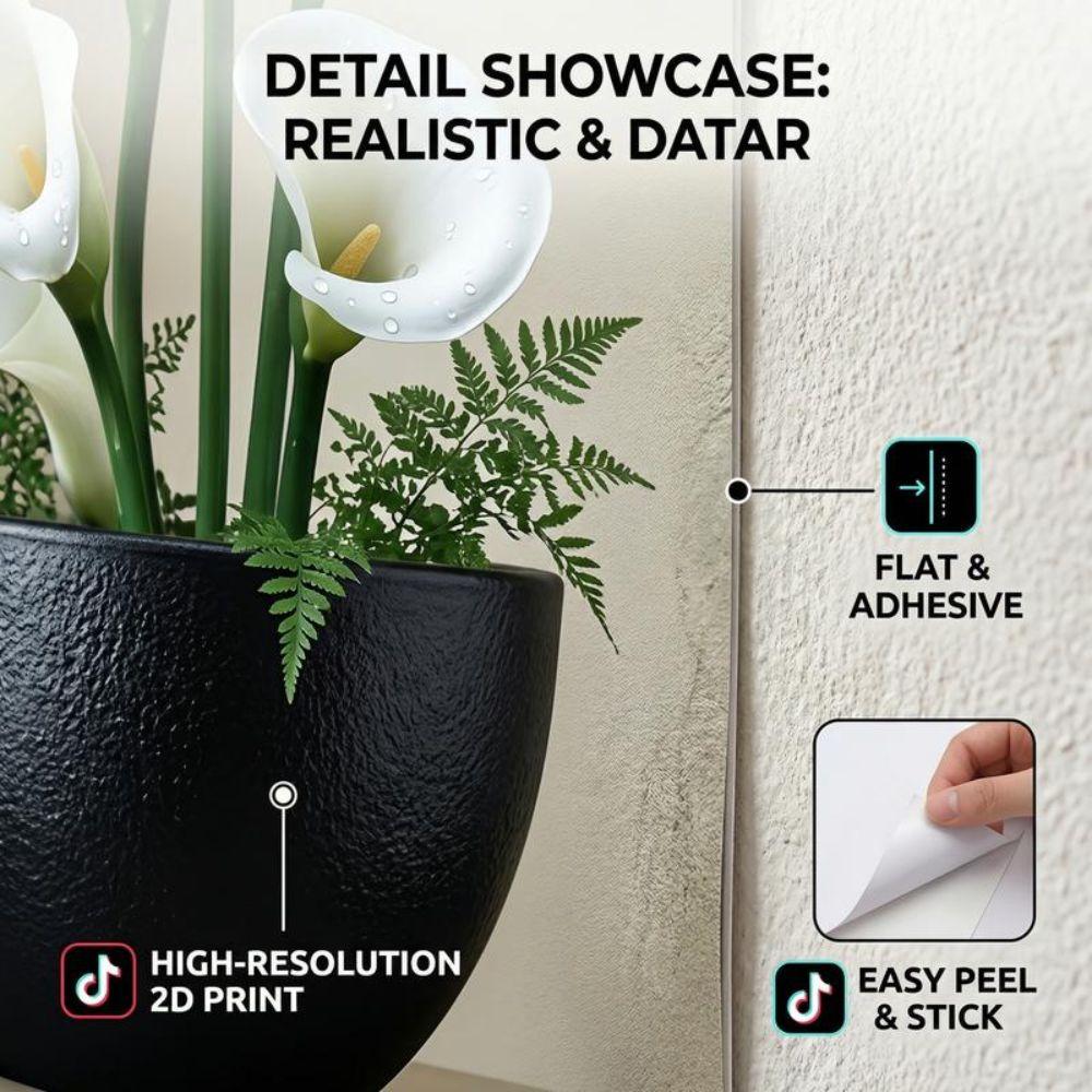 Removable Plant Wall Stickers Self Adhesive Arch Wall Stickers for 3PCS Home Decor