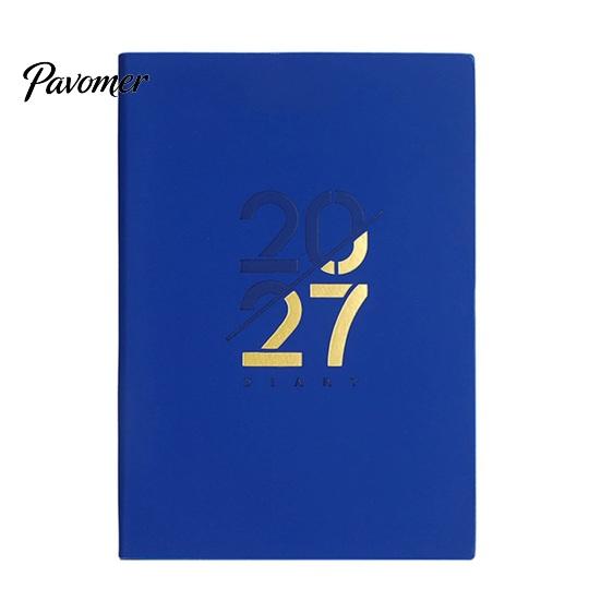 Ежедневник 2027 года с месячным и годовым расписанием, формат А5, плотная бумага, устойчивая к просачиванию чернил, портативный, офисная канцелярия, блокнот-планировщик, прочная обложка из ПУ-кожи