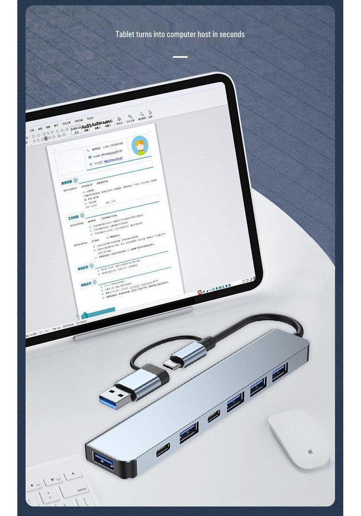 Двухпортовая USB 3.0 7-в-1 Док-станция и Хаб Type-C для Ноутбуков