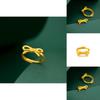 Luxurious Gold Coated Bowknot Ring For Women Trendy Fashion Accessory Gift