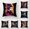 Japanese Geisha Pillowcase Decorative Printed Square Car Sofa Fashion Cushion Cover 45*45cm Home Improvement