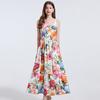 Летние женские элегантные бретельки-спагетти с цветочным принтом, длинные макси длиной до щиколотки, вечерние платья