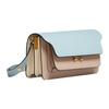 Marni Trunk Adjustable Leather Shoulder Strap Push Button Closure Calfskin Crossbody Bag Women Bags Light-Blue Beige SBMP0121U1LV520Z606M