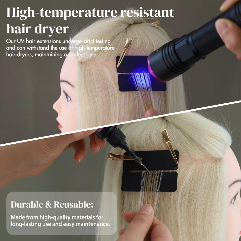 Полный набор инструментов для УФ наращивания волос с лампой быстрого отверждения, 30 г невидимого клея и ремувером для салонного и DIY наращивания волос и ресниц