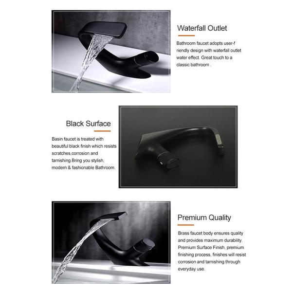 Роскошный смеситель для раковины, современный латунный смеситель для водопада, смеситель для ванной комнаты, установка на палубе, кран для раковины, кран для горячей и холодной воды