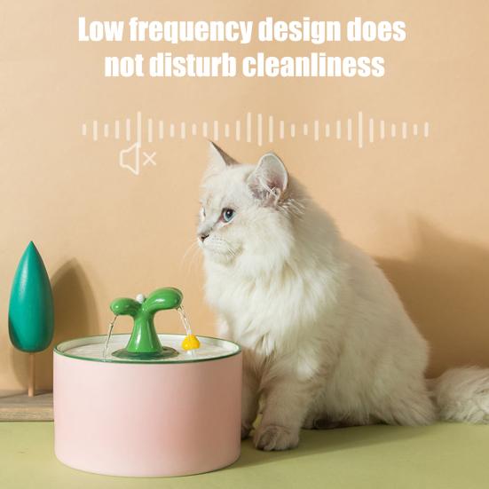 Автоматический фонтанчик для кошек объемом 1,5 л, керамический диспенсер для питья домашних животных, бесшумная миска для воды с системой фильтрации для домашних кошек и собак