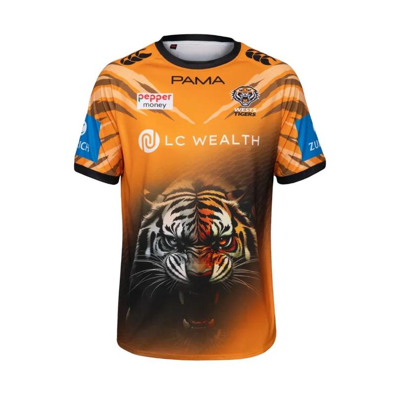 2026 НОВЫЙ выездной регбийный джерси Wests Tigers Мужская футболка Y2K Оверсайз Повседневная