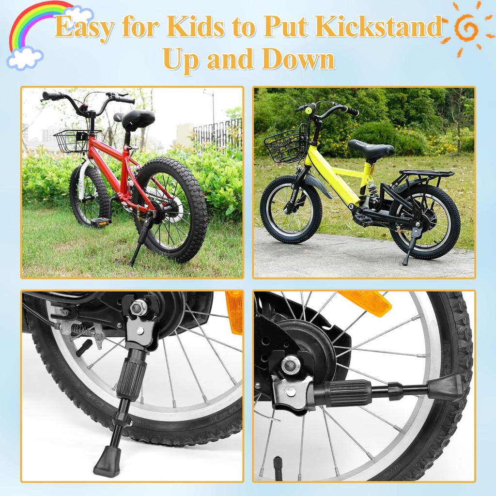 CYFIE Велосипедный боковой регулируемый дополнительный руль Easy Tools Stand, Kickstand, Stand, Длина, 12", 14", 16", 18", 20", 12-20", Детский велосипед,
