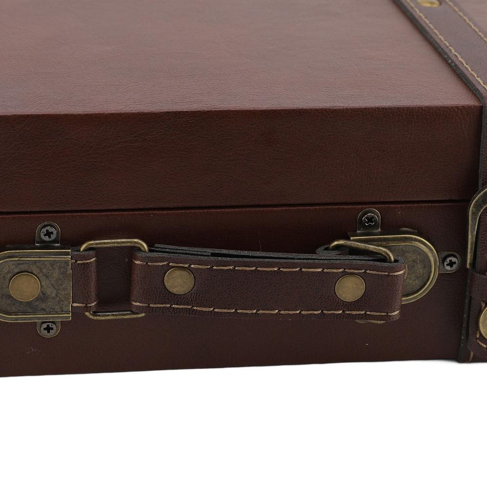 Leather Decorative Luggage Trunk Wood Multi-purpose Organizer Vintage Suitcase For Photography
