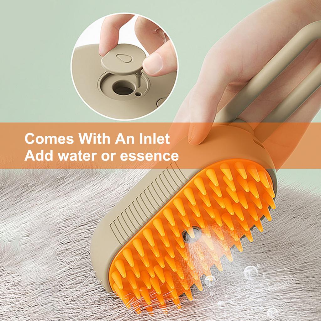 Паровая щетка для домашних животных 3-в-1 для кошек, очистка спреем-массажем с помощью одной клавиши предотвращает выпадение волос, не причиняя вреда