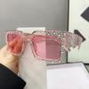 Модные квадратные кристальные солнцезащитные очки для женщин и мужчин, квадратные бриллиантовые очки со стразами, ретро, большая оправа, блестящие очки