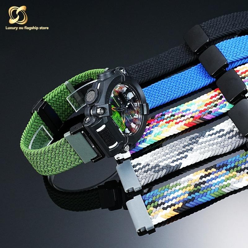 Для часов Casio с магнитной нейлоновой ремешком 16 мм для активного отдыха G-SHOCK GA110 100 120 GA900 GA2100 DW-5600 GW-B5600 GW-M5610 Спортивный ремешок