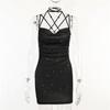 European and American Sexy Silm Shiny Slip Dress Dress Sexy Bodycon Shiny Mini Dress