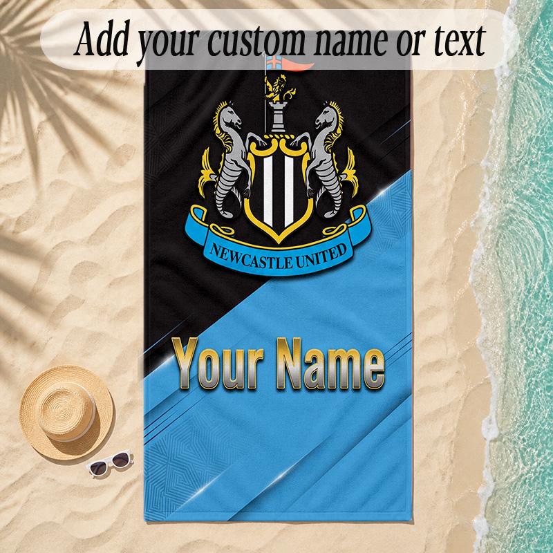 Пляжное полотенце Newcastle United FC С индивидуальным именем Текст Персонализированное Мягкое полотенце для пляжа Бассейна Дома Декор Подарок