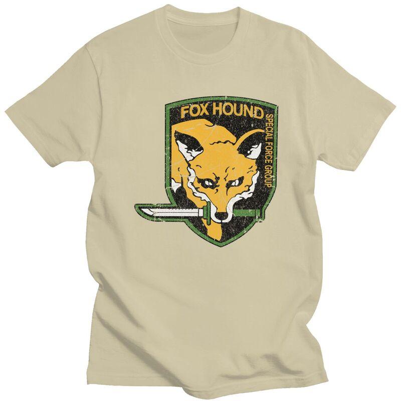 Мужская футболка Metal Gear Solid Fox Hound с коротким рукавом 100% хлопок, модная футболка с принтом из видеоигры