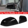 Для Tesla Model 3 2017- Автомобильная сменная накладка на зеркало заднего вида боковое крыло Наружная крышка корпуса зеркала заднего вида двери Отделка Глянцевый черный