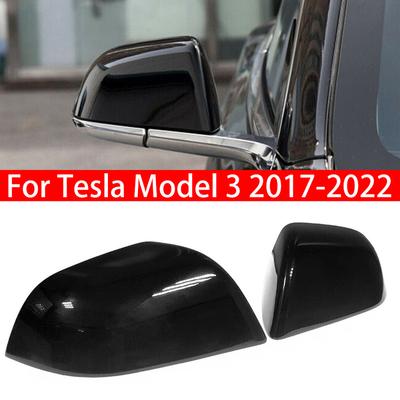 Для Tesla Model 3 2017- Автомобильная сменная накладка на зеркало заднего вида боковое крыло Наружная крышка корпуса зеркала заднего вида двери Отделка Глянцевый черный