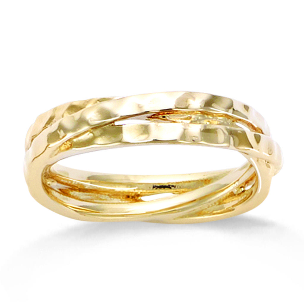 Wedding Band Gold Plated 'Cleopatra' Golden - 2 Mm (hammered)