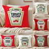 Забавная наволочка-подушка с этикеткой K-ketchup, шелковистый короткий плюш, наволочка для диванной подушки, скрытая молния, мягкий пылезащитный чехол для домашнего декора