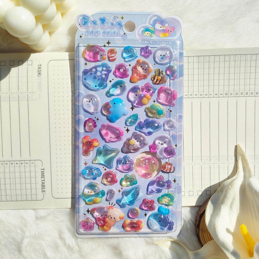 shiny crystal decorative stickers featuring cute animal and flower designs suitable for phone cases and laptop stickers