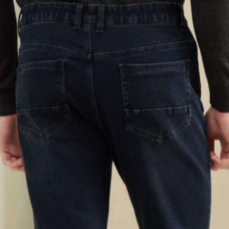 Bang Bang Men S Lycra Double Weave bruShed Denim Navy