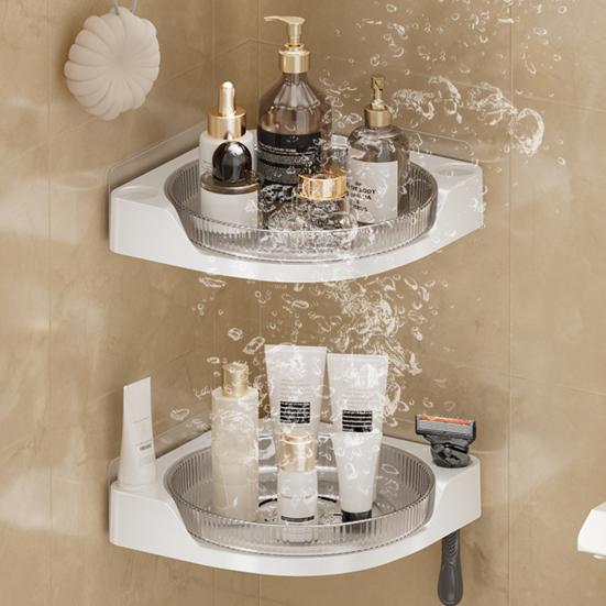 Угловая душевая полка для ванной комнаты, душевая стойка большой вместимости, не требуется сверление, простая установка, универсальное использование, подвесная полка