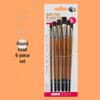 Set of 6 Cross-border Nylon Hair Oil Painting Brushes with Multiple Heads, Pearlescent White Handle, Ideal for Watercolor and Acrylic Art