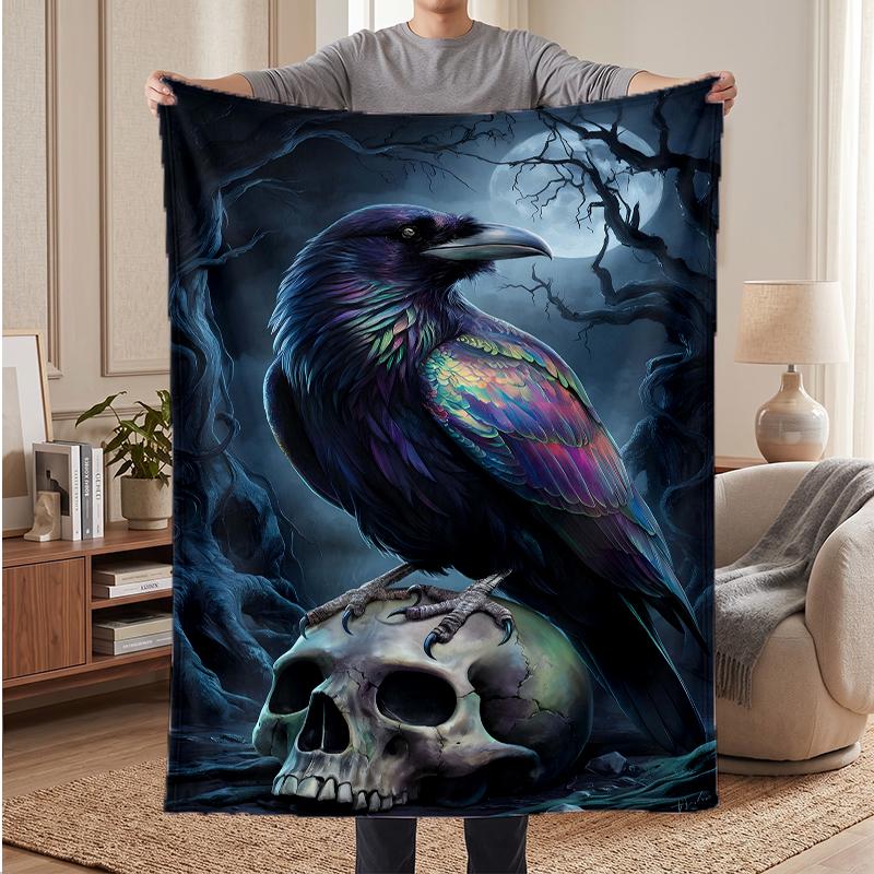 Dark Gothic Soft Warm Flannel Blankets Comfortable Blanket for Home Decoration Gifting