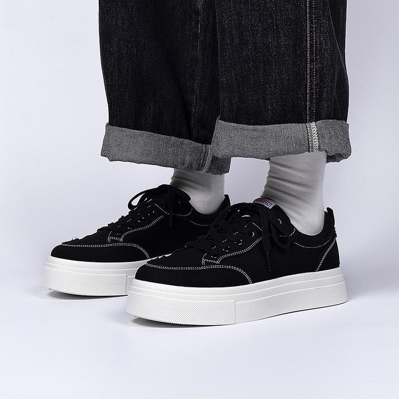 Глобальные кеды мужские ZHQ-HY2153 осенние с чистым ощущением хулиганские красивые мужские туфли универсальные на толстой подошве черные повседневные модные туфли