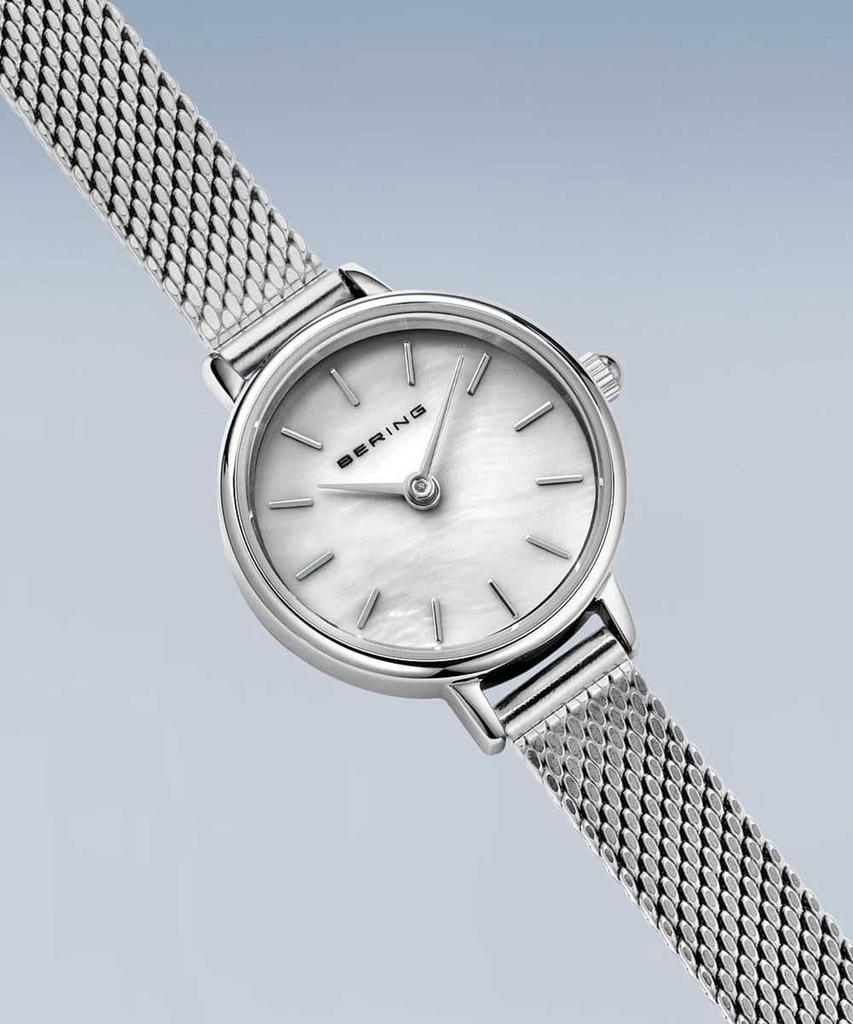 Bering Women's Classic Mini Watch, Silver Mesh Strap 11022-004