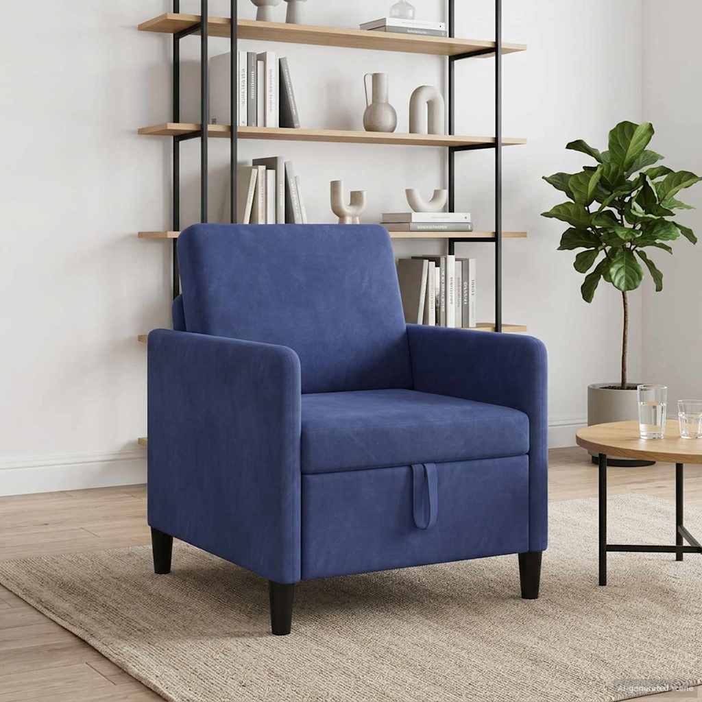 Storage Sofa in Police Blue 72 x 78 x 87 cm Polyester