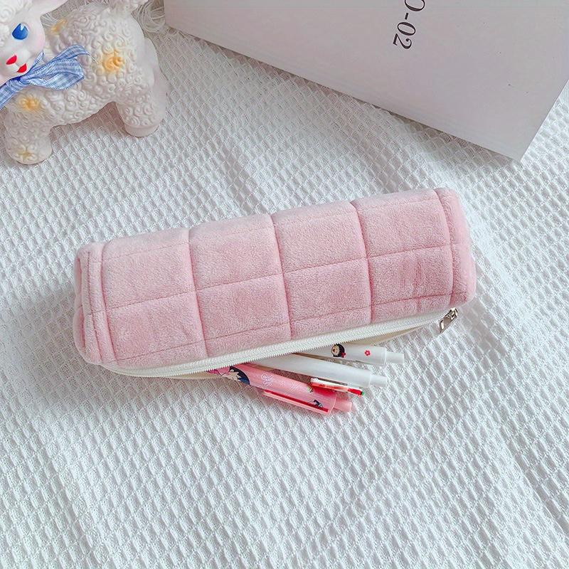 Kawaii Pencil Case Pillow Bag Large Capacity Short Fluff Bag for Supplies Stationery Box Cosmetic Bag