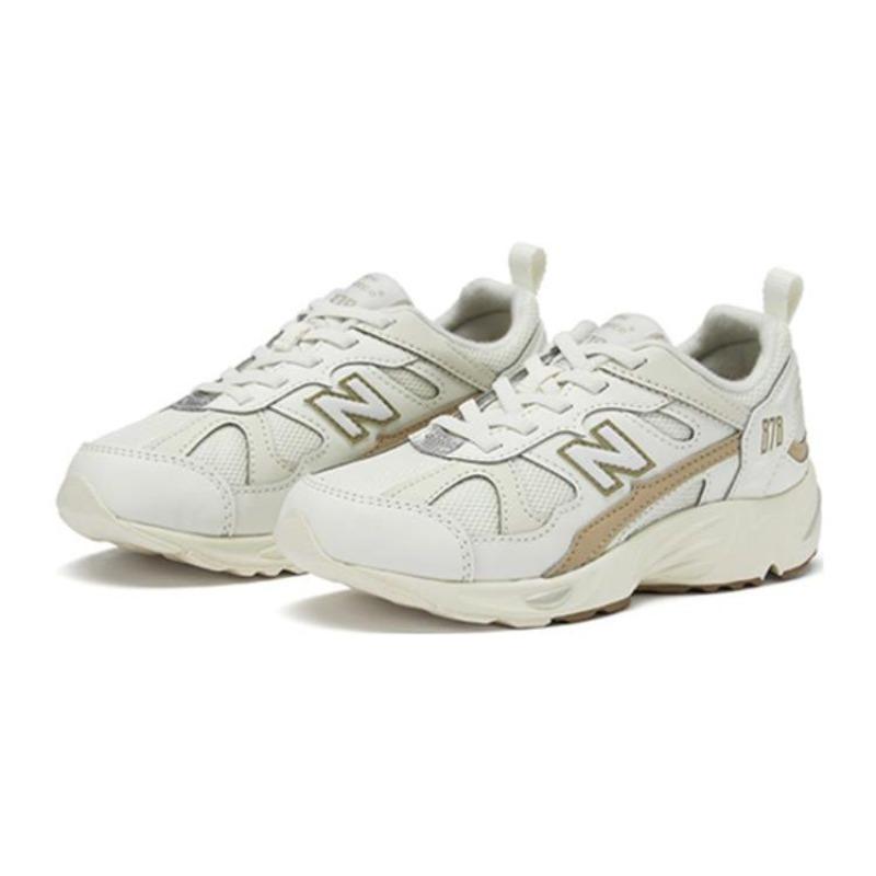 New Balance 878 Детские беговые кроссовки низкие кремового цвета, сетчатые, дышащие, амортизирующие, износостойкие PV878SM1