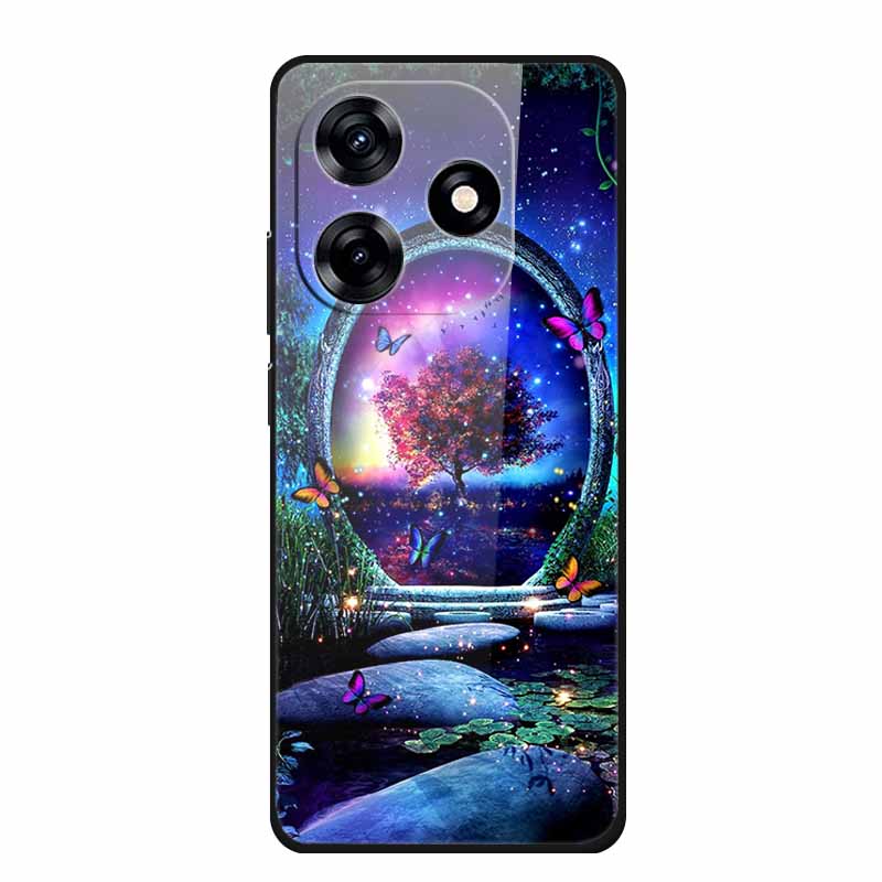Glass Back Cover For Honor X5c Plus Case Coque Hard Tempered Glass Case For Honor Play 10A X5c Plus Phone Case Cover Soft Bumper