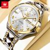 OLEVS Mens Watches Top Brand Luxury Stainless Steel Gold Quartz Watch for Men Waterproof Luminous Date Week Fashion Man Watch