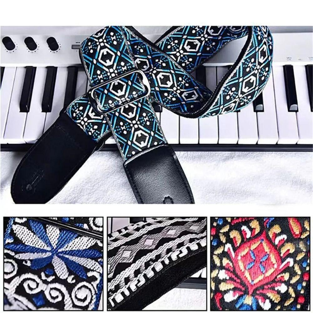 Ethnic Style Guitar Belts Vintage Guitar Shoulder Belt Electric Guitar Belts Guitar Accessories